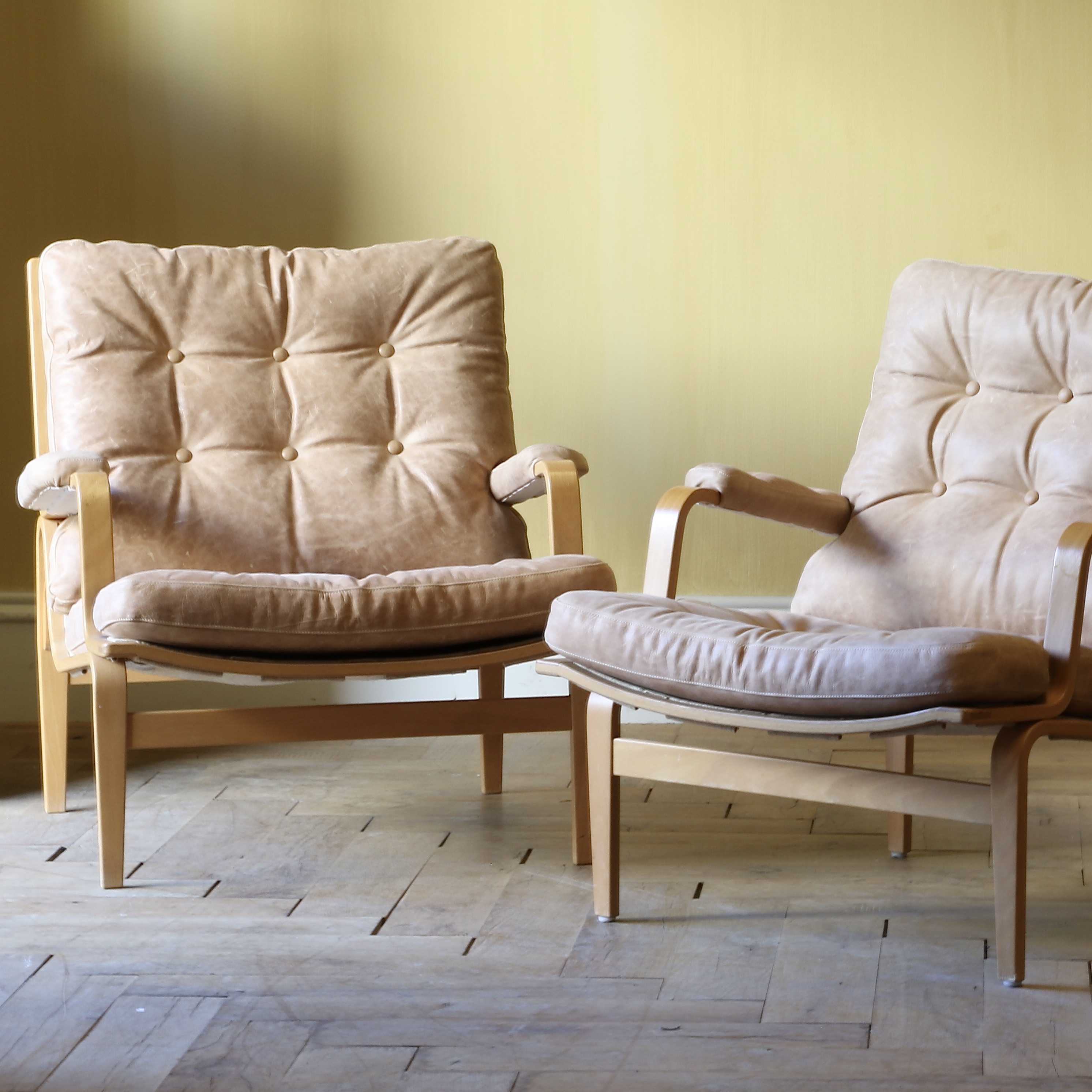 Mid-Century Leather Armchairs